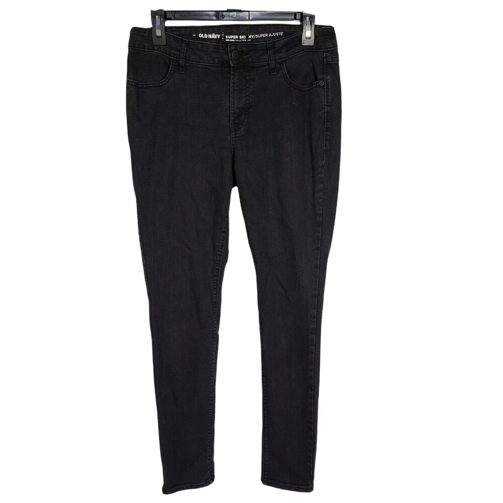 Old Navy Womens Jeans Size 8 Reg Black Super Skinny Mid Rise Casual Denim